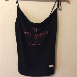 Baby Phat shoulder tie spaghetti strap top
